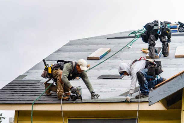 Professional Gutter Installation technician working in Randolph, NH